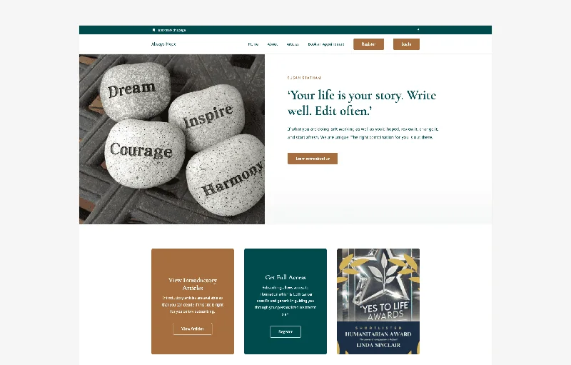 Website design for Always Hope by AFWD