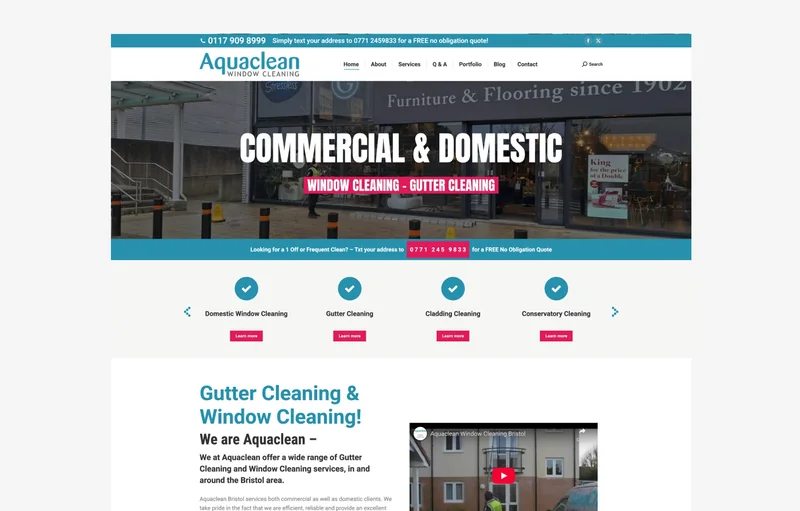 Website design for Aquaclean Window Cleaning by AFWD