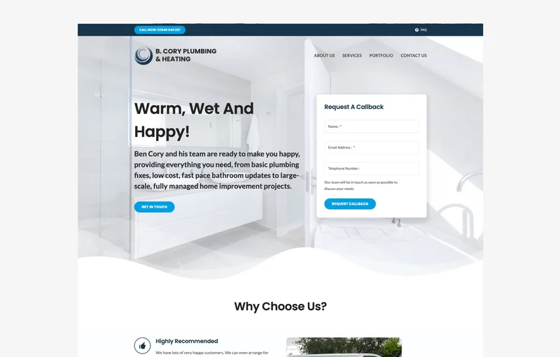 Website design for Ben Cory Plumbing & Heating by AFWD