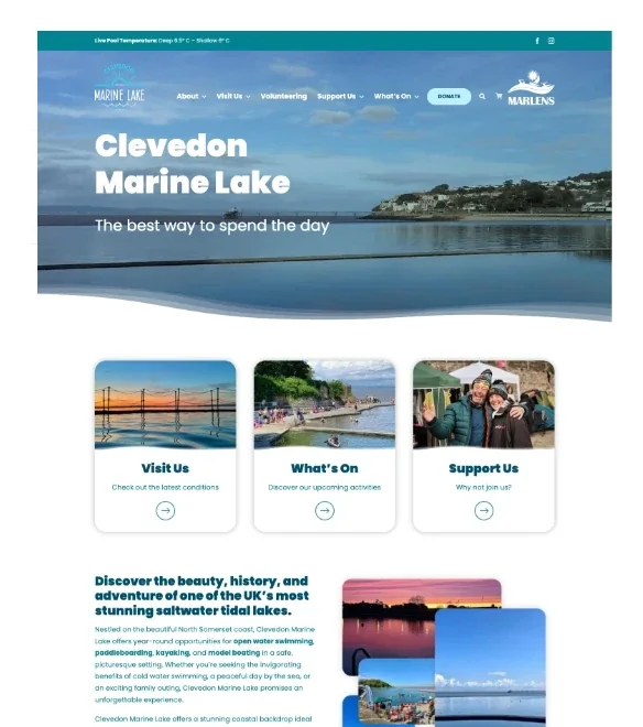 AFWD’s Clevedon Marine Lake website design