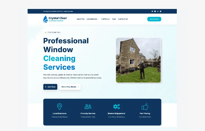 Website design for Crystal Clear Gloucestershire by AFWD
