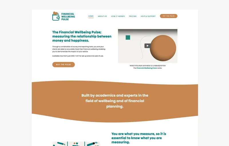 Website design for Financial Wellbeing Pulse by AFWD