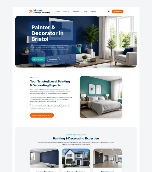 Moser Painting & Decorating website designed by AFWD