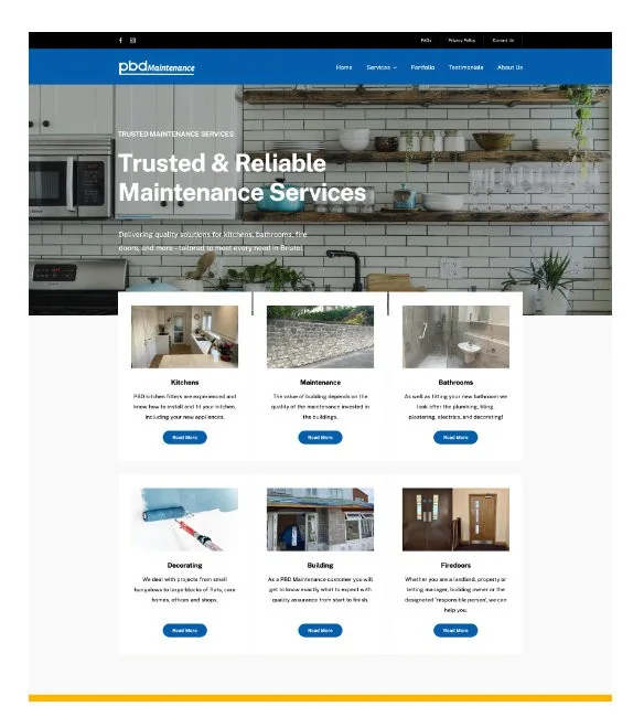 PBD Maintenance Ltd website designed by AFWD