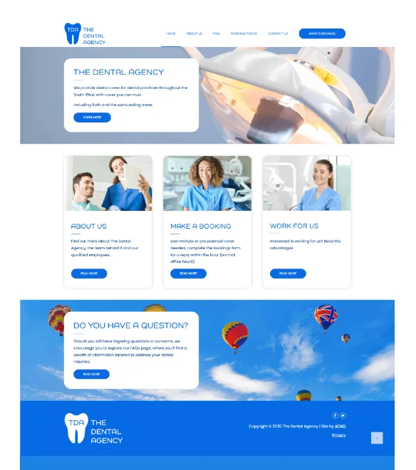 The Dental Agency website designed by AFWD