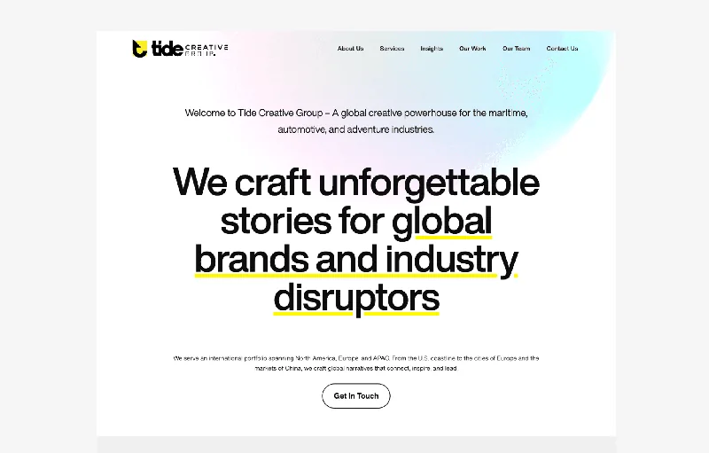 Website design for Tide Creative Group by AFWD