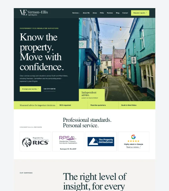 Vernon-Ellis Surveyors website