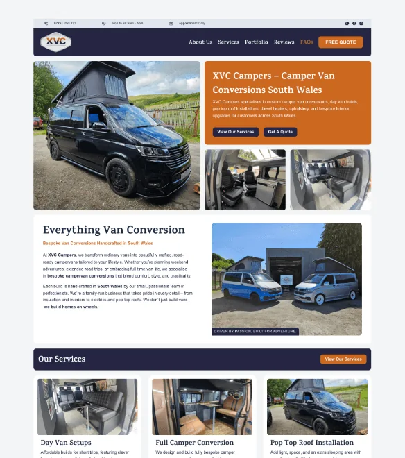 AFWD’s XVC Campers website design